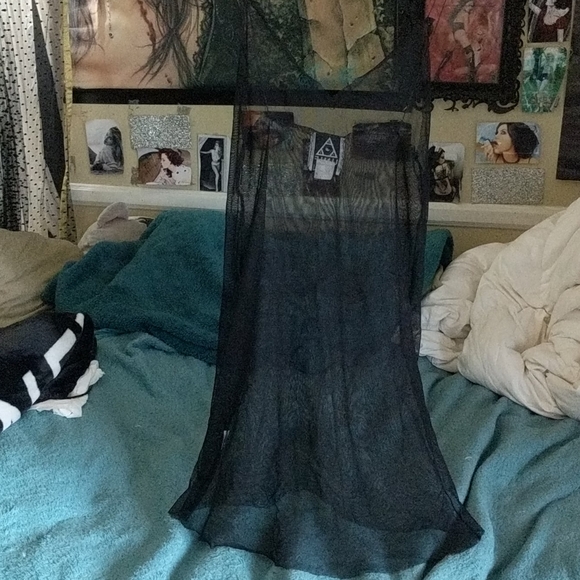 UNIF XS black mesh sheer mini dress - Picture 7 of 8